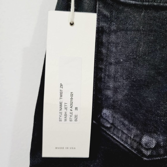 AMO Twist Zip Slim Fit Mid-Rise Ankle Jeans NEW Size 28 in Jett Wash - Picture 10 of 14